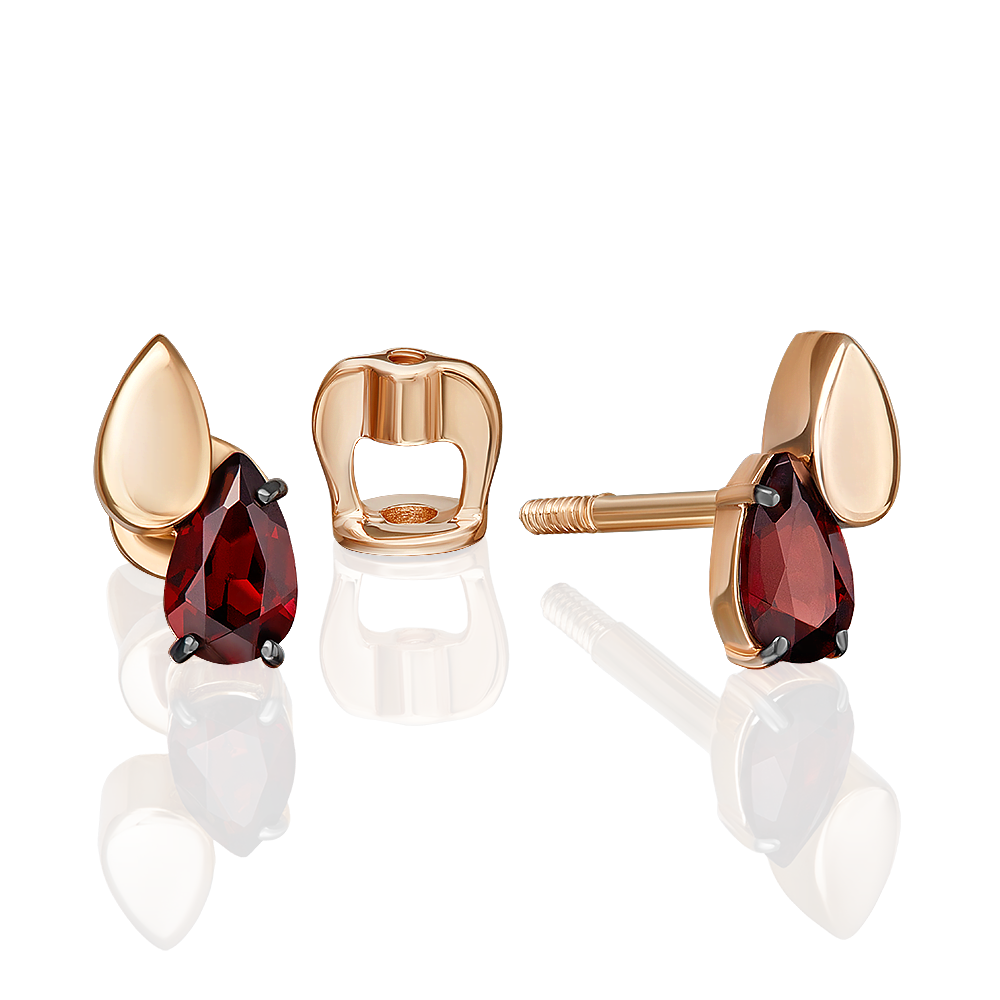

Серьги пусеты из золота PLATINA jewelry 02-5403-00-204-1110, гранат, 02-5403-00-204-1110