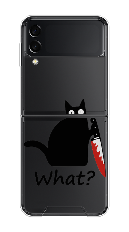

Чехол на Samsung Galaxy Z Flip 3 "Котик с ножом", Черный;красный, 2103750-6