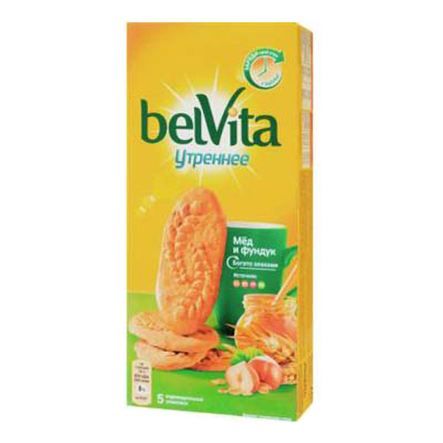 Печенье BelVita Утреннее витаминизированное с фундуком и медом 225 г