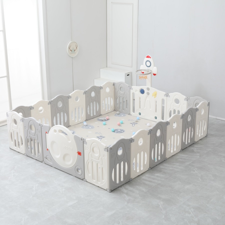 

Большой детский игровой манеж, комплекс UNIX Kids SUPREME Space 200x240 Grey, Серый