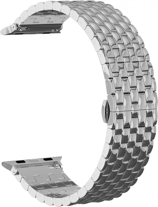 

Ремешок стальной Snake Pro для Apple Watch Series 6 38/40 (Серебристый)