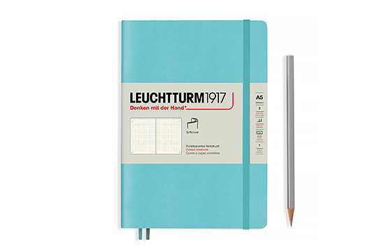 

Блокнот Leuchtturm Rising Colours А5 (в точку) 61 лист бирюзовый мягкая обложка, Rising Colours