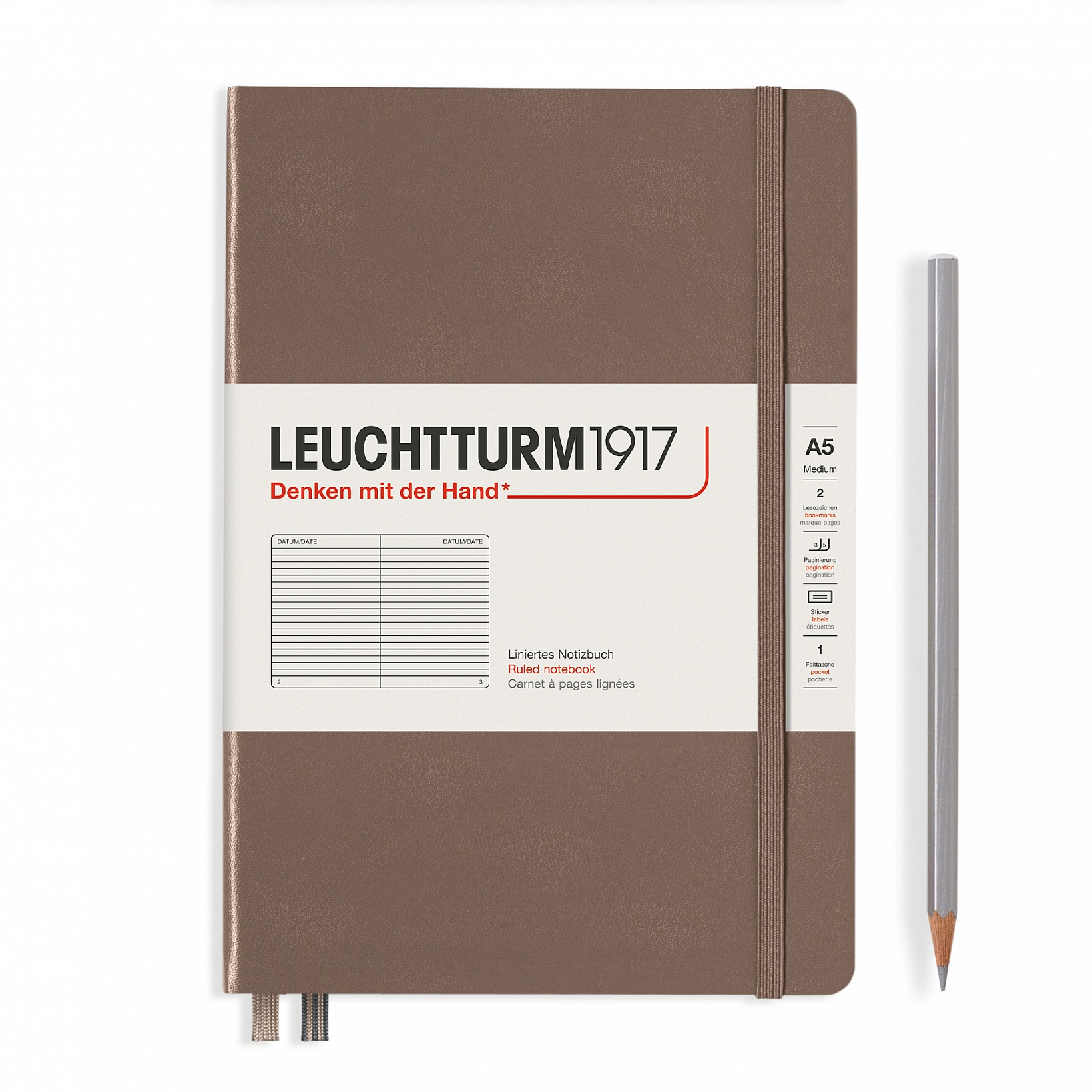 

Блокнот Leuchtturm Rising Colours А5 (в линейку) 125 листов теплая земля твердая обложка, Rising Colours