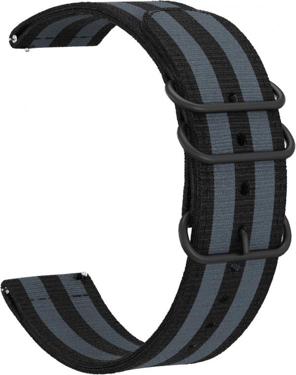 

Ремешок тканевый Dim 20 для Fitbit Versa (Черно-серый)