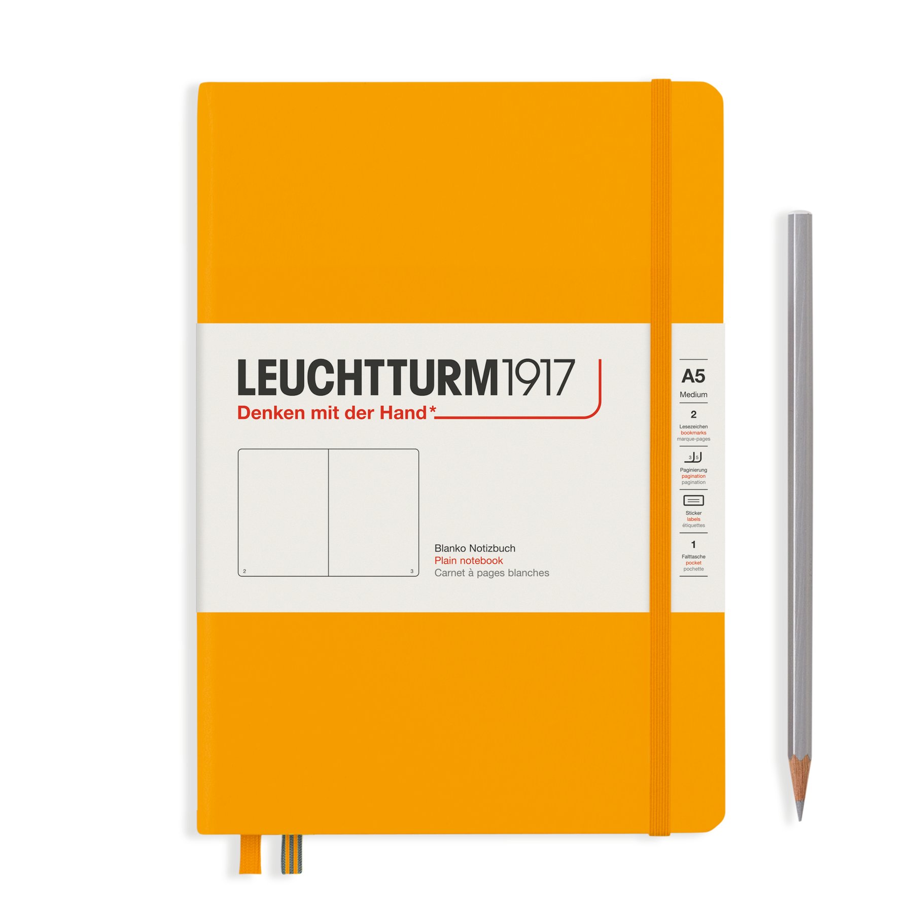 Блокнот Leuchtturm1917 Rising Colours А5 нелинованный 125 л теплый желтый тв. обложка