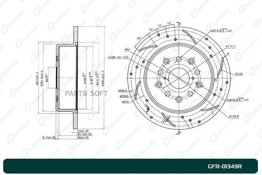 

Диск Тормозной Перфорированный Правый 1Шт Gbrake Gfr01349R