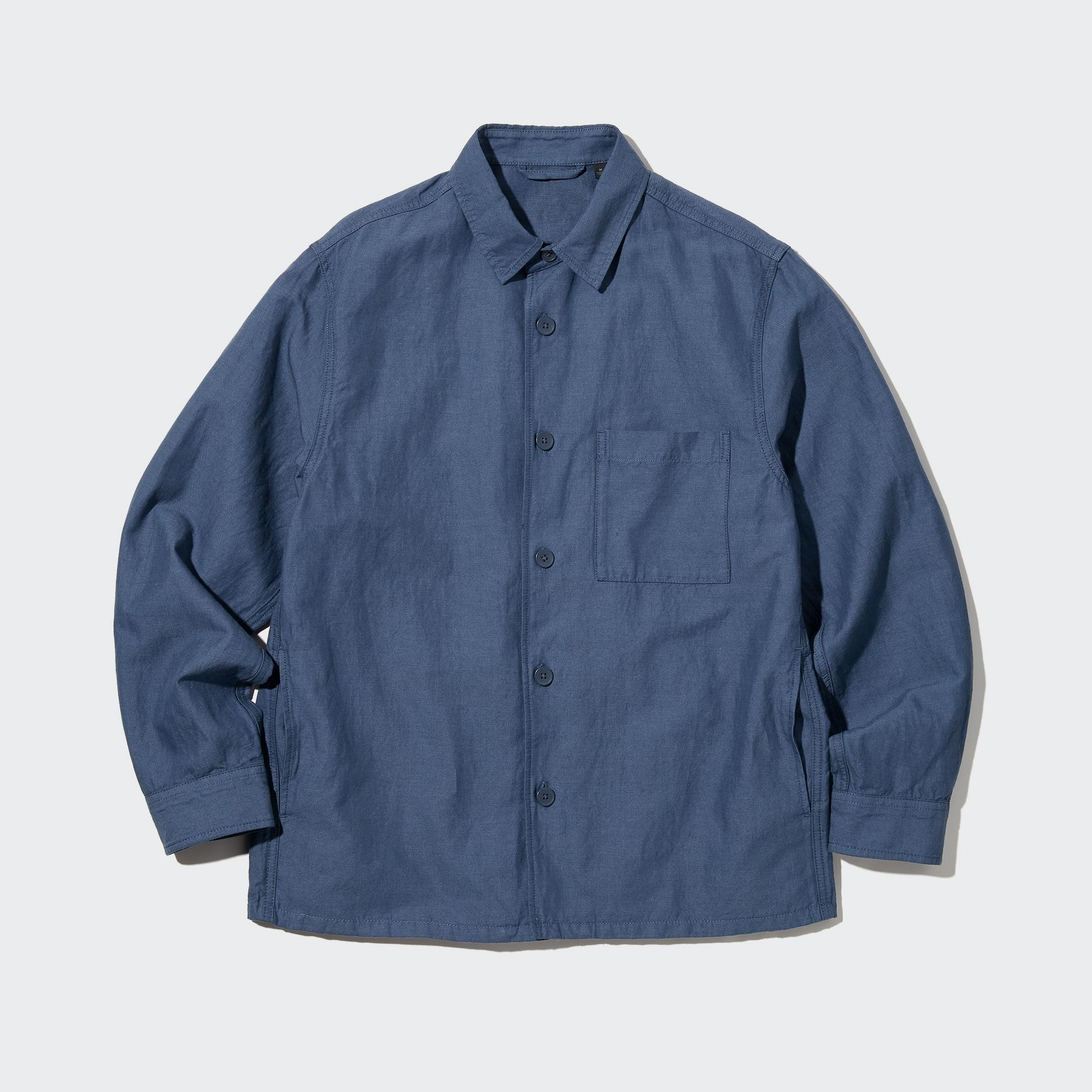 Рубашка мужская UNIQLO 450405COL67 синяя S (доставка из-за рубежа)