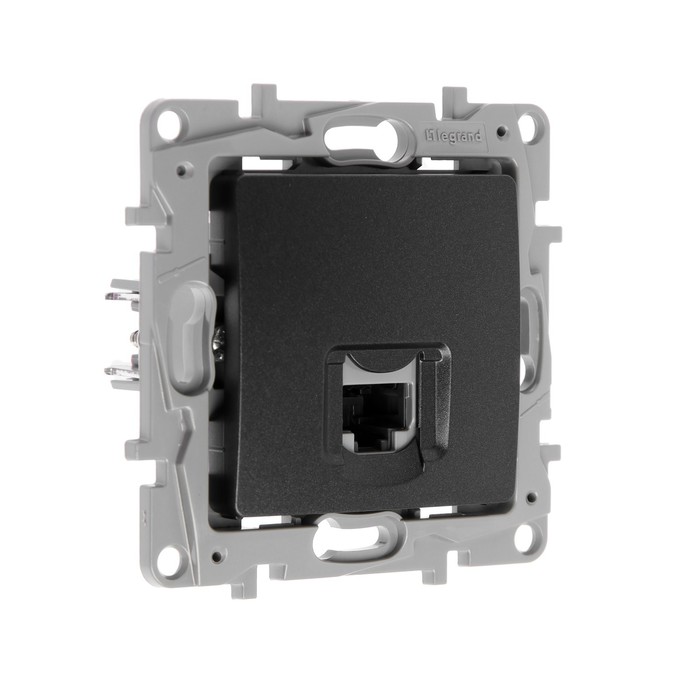 

Розетка компьютерная RJ45 Legrand Etika, 1-ая, Антрацит, Серый