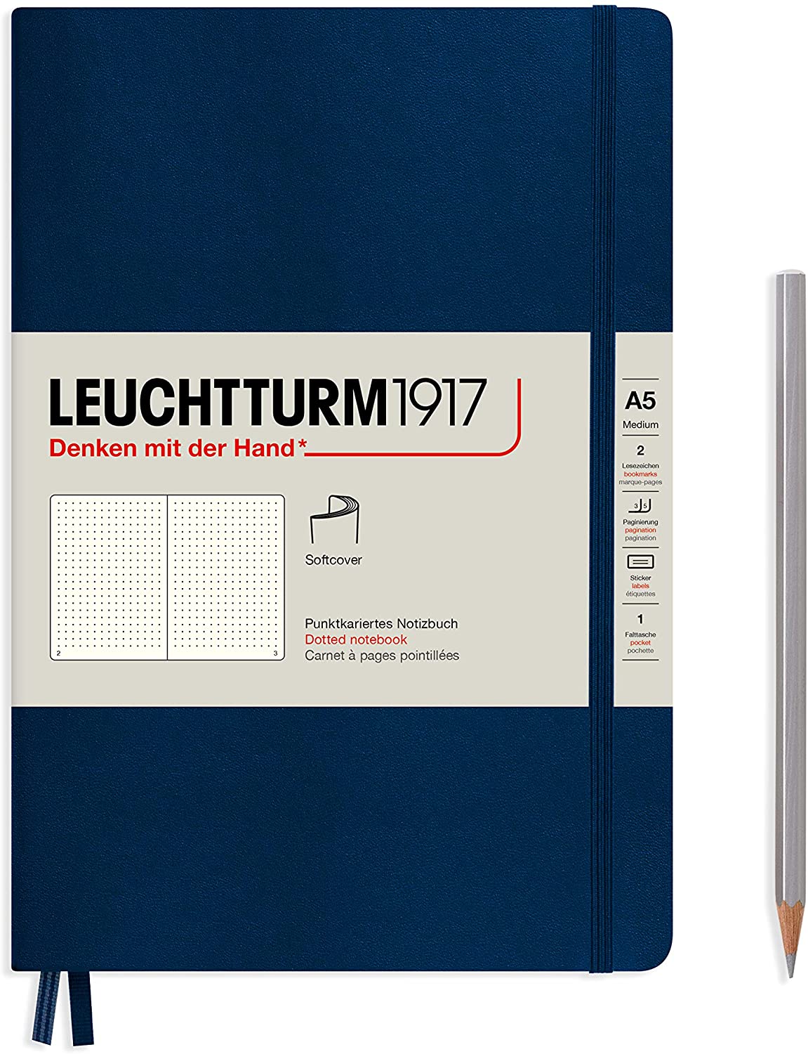

Блокнот Leuchtturm А5 (в точку) 61 лист винный мягкая обложка, Softcover Medium