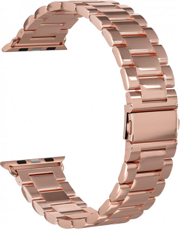 

Ремешок стальной Classic Collection для Apple Watch Series 7 45mm (Розовое золото)