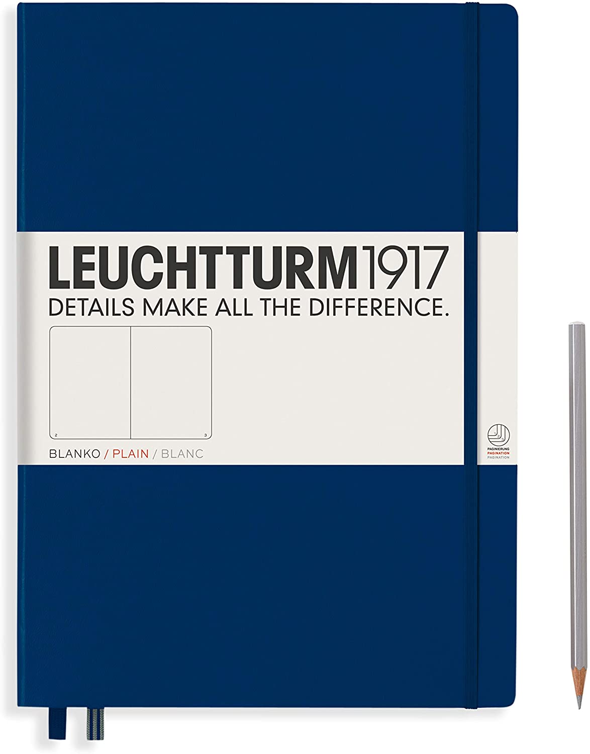 Блокнот Leuchtturm Master A4+ нелинованный 117 листов темно-синий твердая обложка