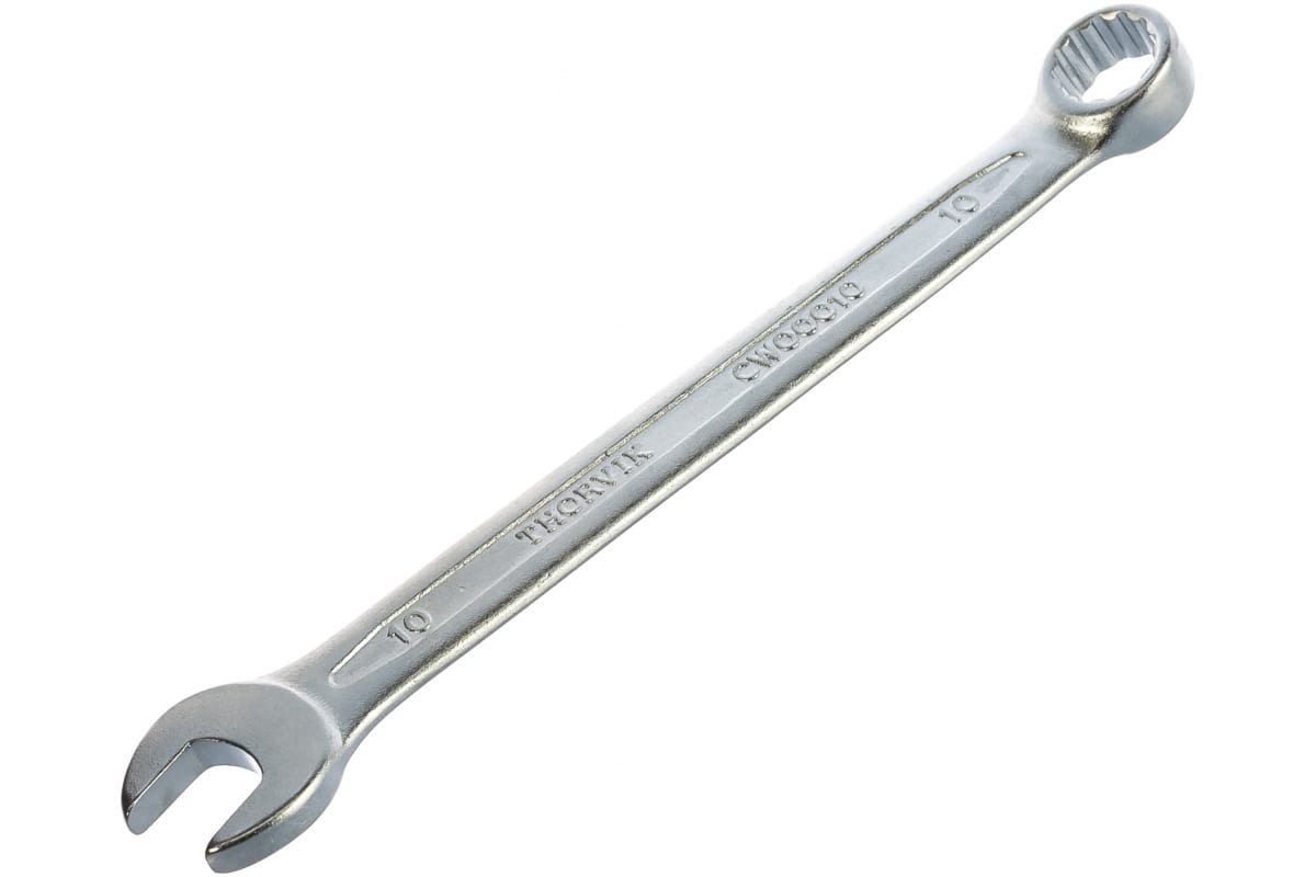 THORVIK CW00010 Ключ гаечный комбинированный, 10 мм гаечный ключ зубр профессионал 27074 17 комбинированный трещоточный 17 мм