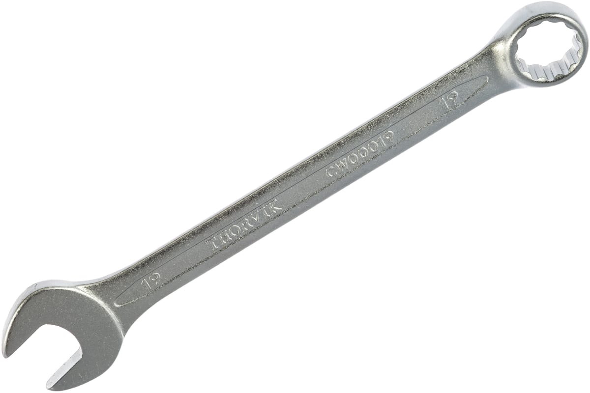 THORVIK CW00019 Ключ гаечный комбинированный, 19 мм ключ гаечный накидной изогнутый серии arc 8х10 мм w20810 thorvik 52548