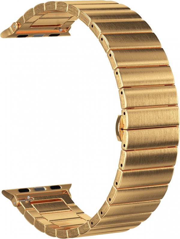 

Ремешок стальной Steel Collection для Apple Watch Series 7 45mm (Золотистый)