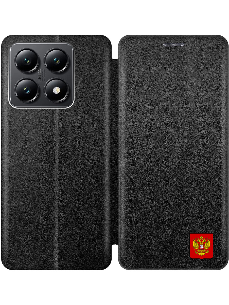 

Чехол-книжка на Xiaomi 14T с принтом "Герб России" черный, 785978481
