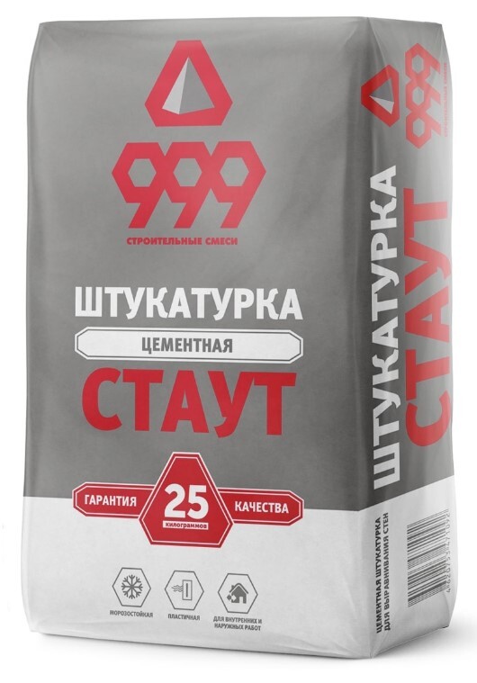 

Штукатурка цементная СМ 999 Стаут 25 кг, Серый