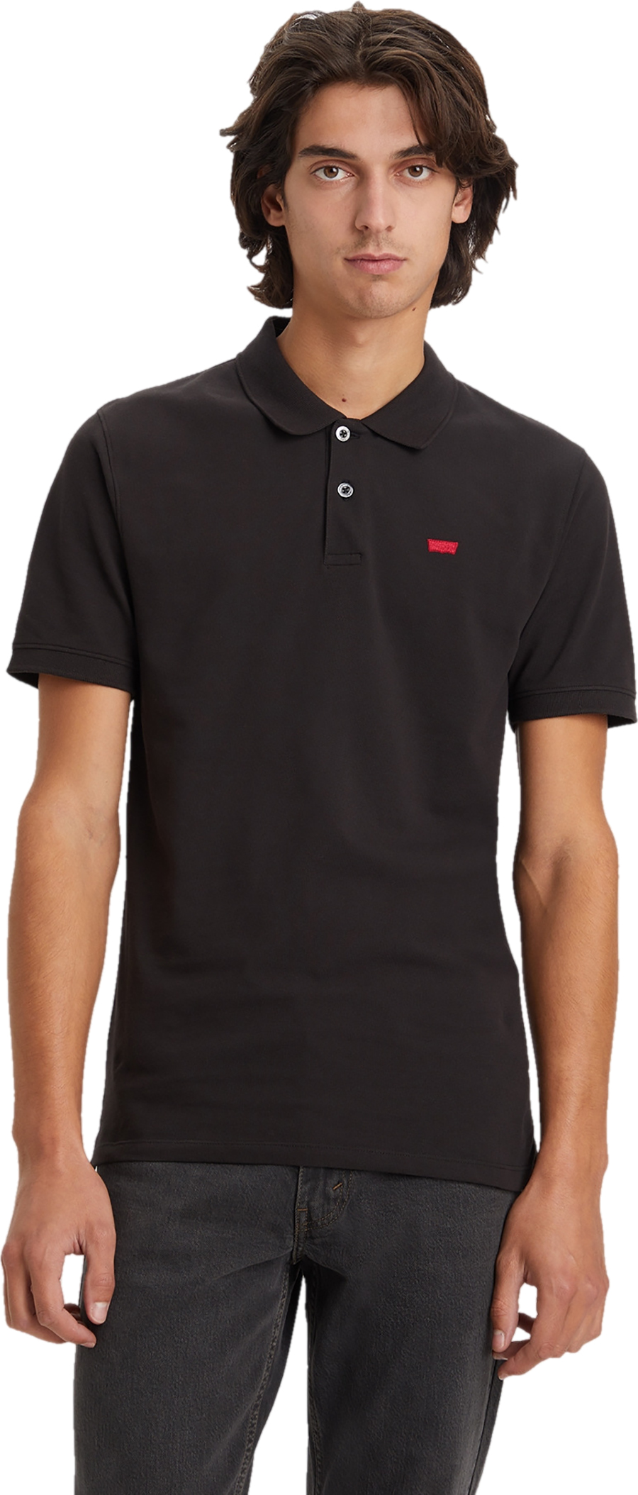 

Футболка мужская LEVIS Men Slim Housemark Polo Shirt черная S, Черный, Men Slim Housemark Polo Shirt