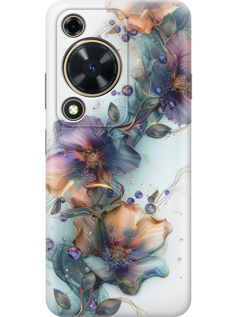 

Силиконовый чехол на Huawei nova Y72 с принтом "Мистические цветы", Прозрачный;белый;зеленый, 785977823