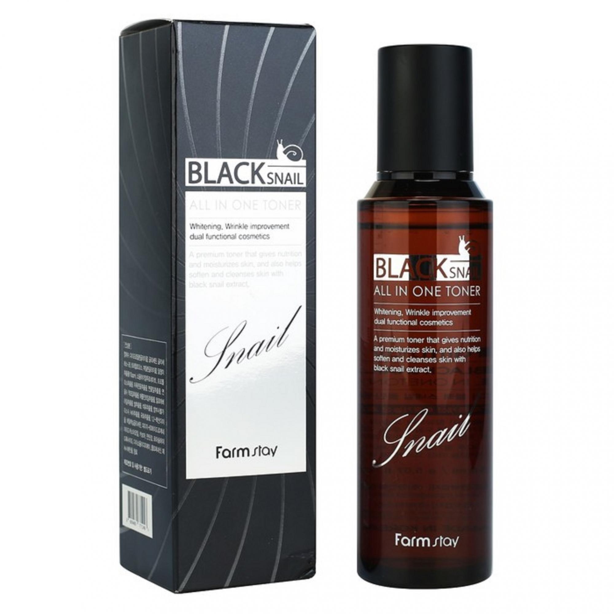 

Тонер с муцином черной улитки FarmStay Black Snail All In One Toner 150 мл