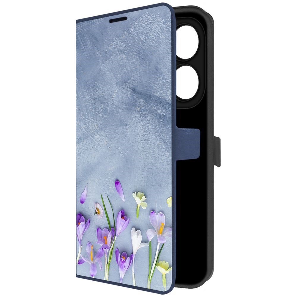 

Чехол-книжка Krutoff Eco Book для ITEL P55 Цветочное настроение (синий)
