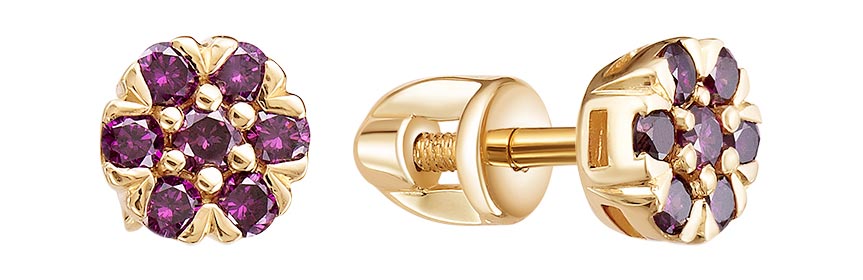 

Серьги-пусеты из красного золота с бриллиантом Vesna jewelry 41152-150-218-00, 41152-150-218-00