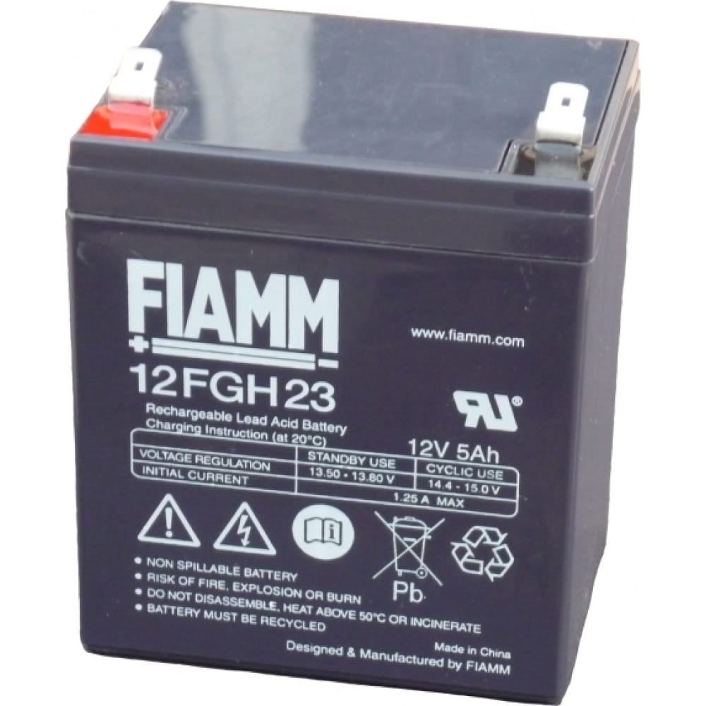 аккумуляторная батарея 12 в 7 2 ач fiamm 12fghl28 Аккумуляторная батарея 12 В, 5 Ач FIAMM 12FGH23