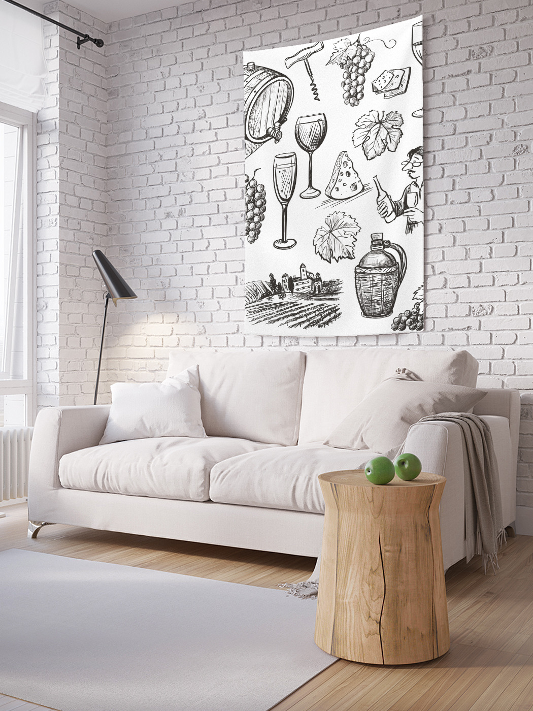 

Вертикальное фотопанно на стену JoyArty Винная графика 100x150 см, Винная графика