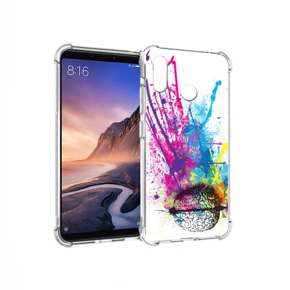 

Чехол MyPads Tocco для Xiaomi Mi Max 3 яркий красочный мозг (PT115366.313.710), Прозрачный, Tocco