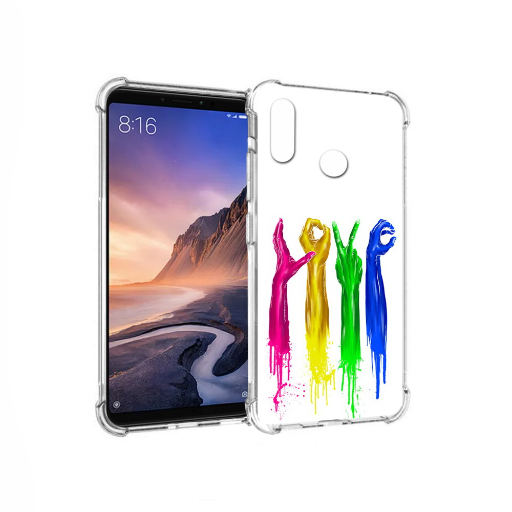 

Чехол MyPads Tocco для Xiaomi Mi Max 3 яркие руки love (PT115366.313.707), Прозрачный, Tocco