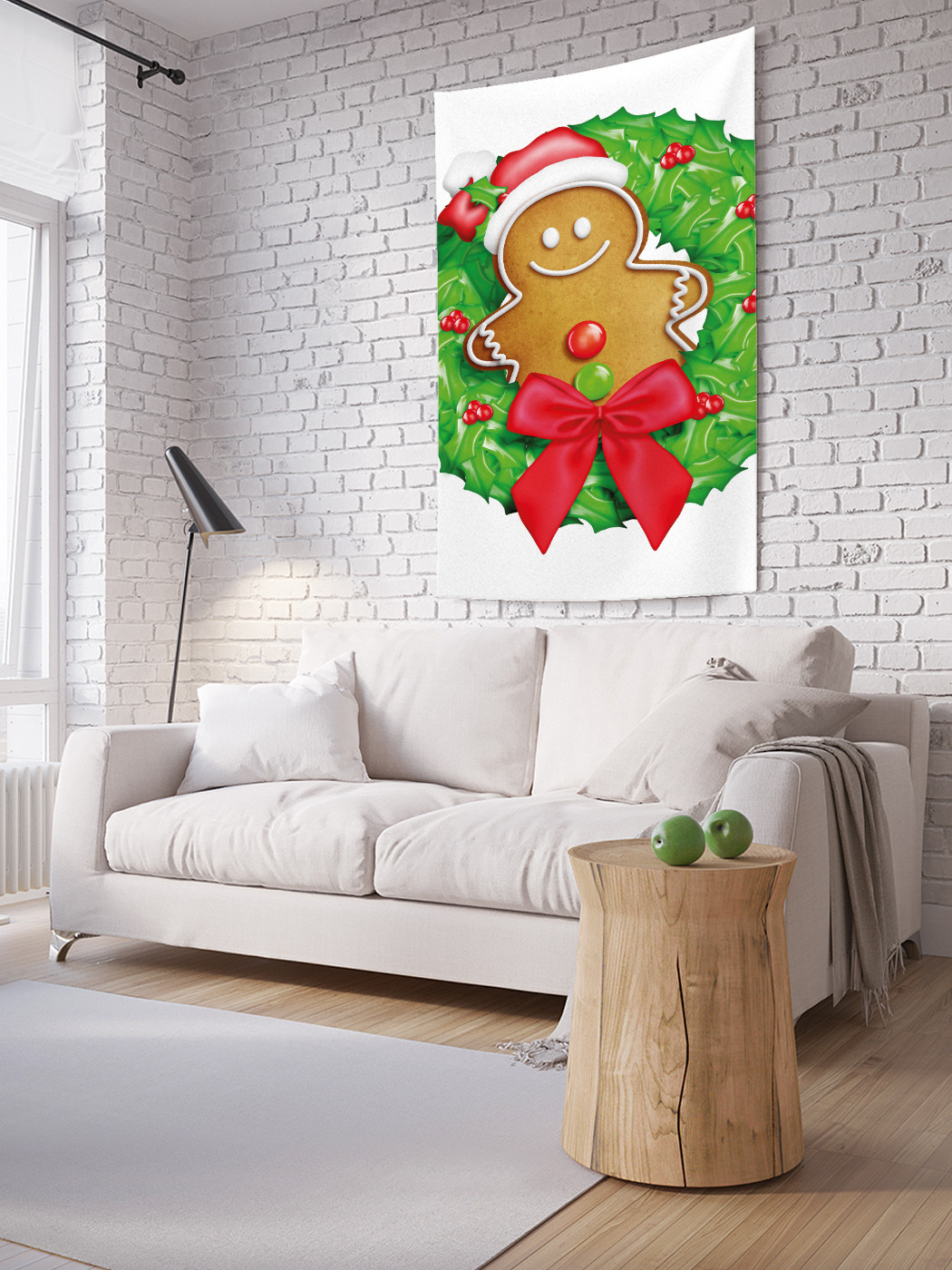 фото Вертикальное фотопанно на стену joyarty рождественский пряник 100x150 см