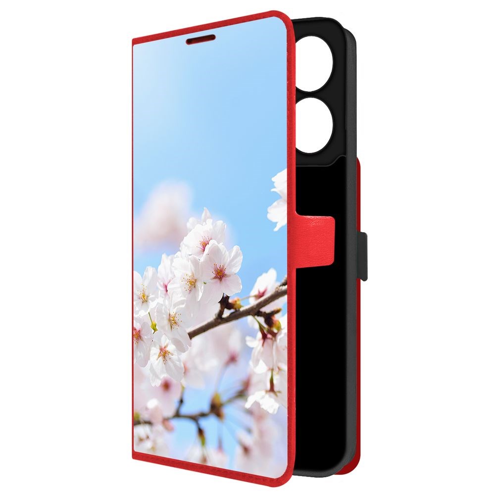

Чехол-книжка Krutoff Eco Book для Xiaomi Poco C65 Цветение (красный)