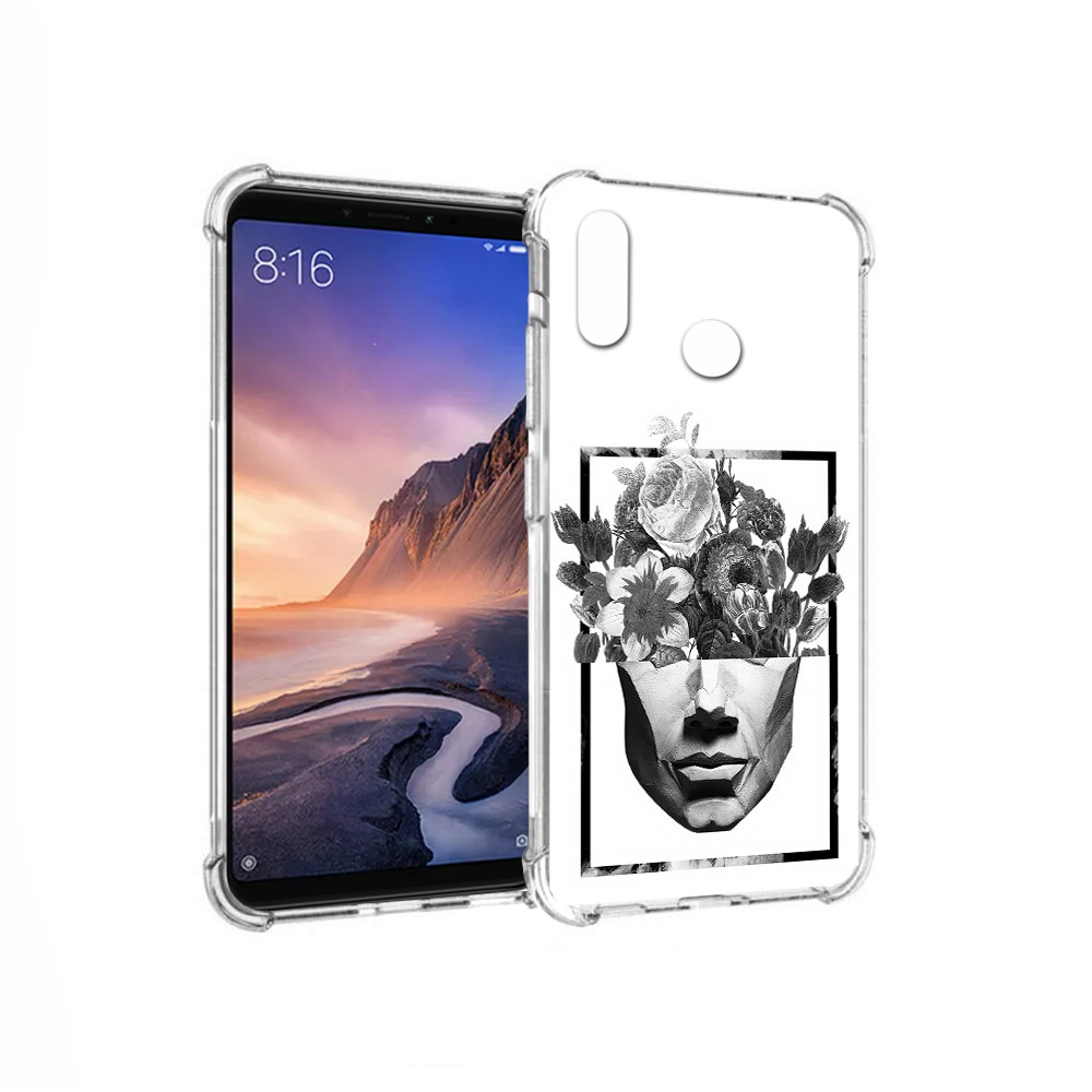 

Чехол MyPads Tocco для Xiaomi Mi Max 3 черно белая ваза в абстракции (PT115366.313.678), Прозрачный, Tocco