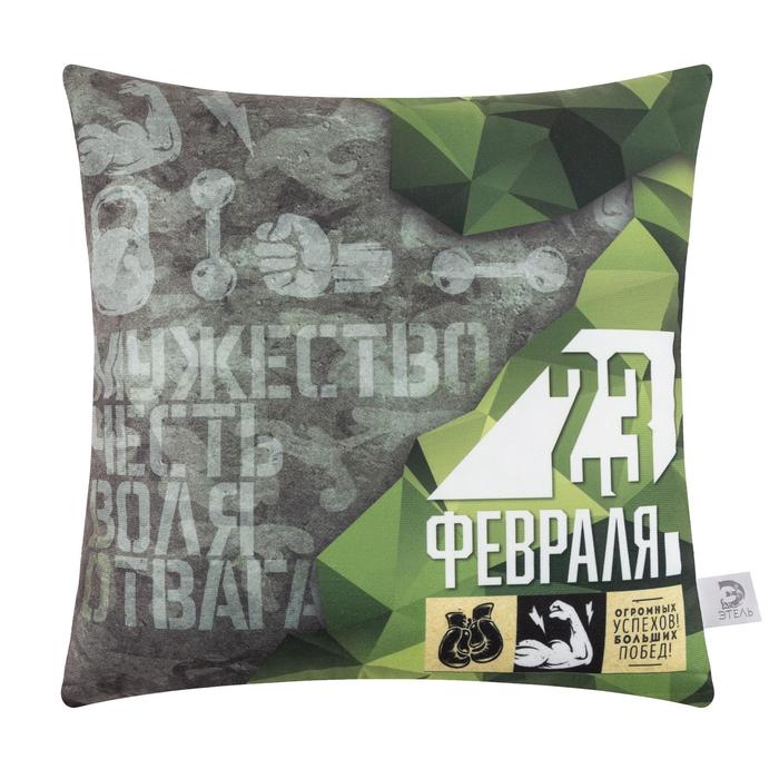 

Подушка декоративная Этель "Огромных успехов" 40х40 см, велюр, велюр, 100% п/э, Разноцветный, 23 февраля