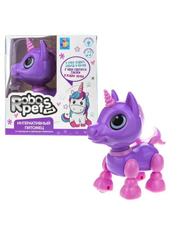

Интерактивная игрушка 1Toy RoboPets Робо-единорог в ассортименте, Фиолетовый