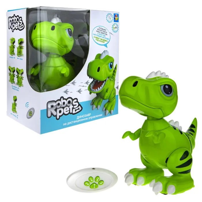 

Интерактивная игрушка 1Toy RoboPets Динозавр Т-Рекс, Зеленый