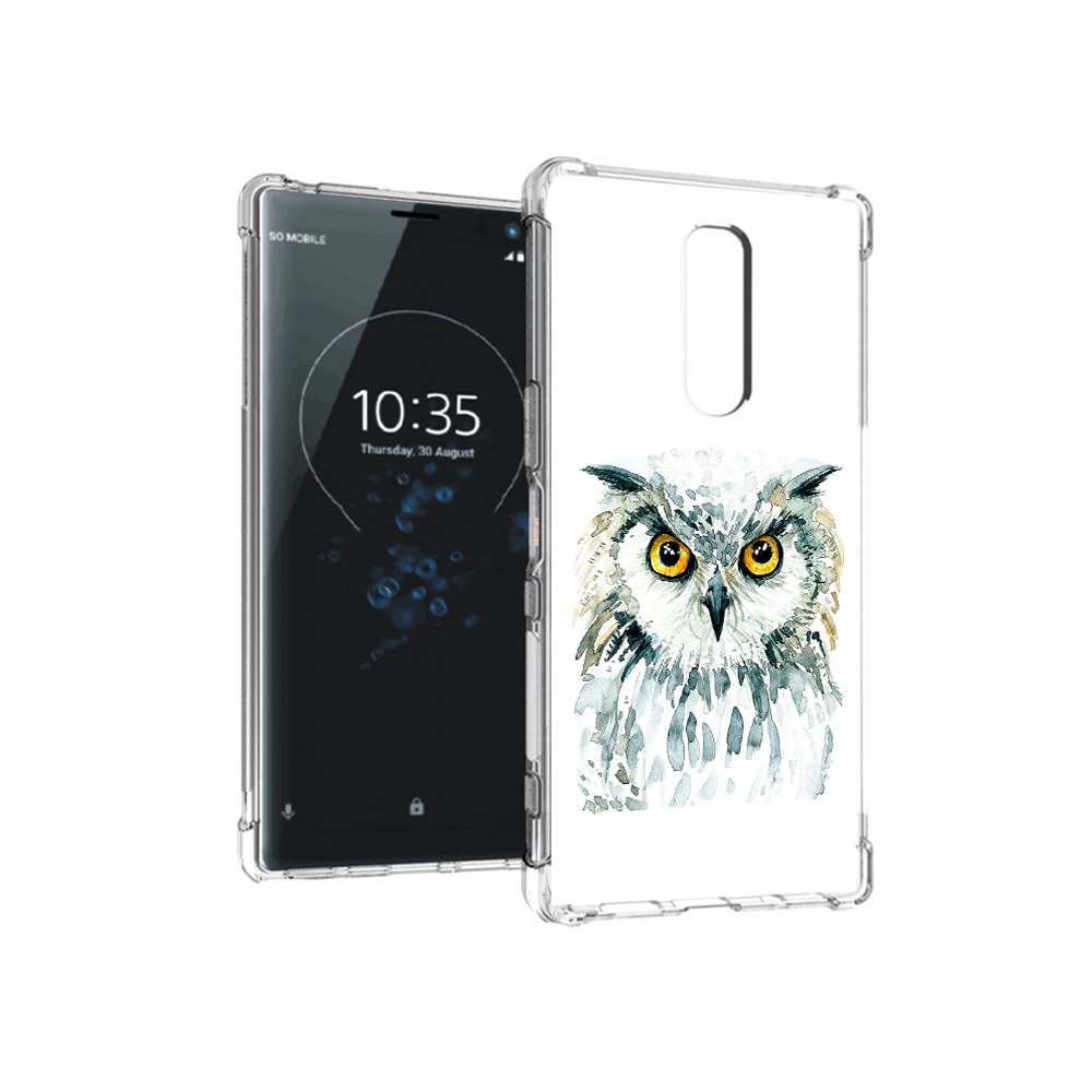 

Чехол MyPads Tocco для Sony Xperia 1 Серьезная сова (PT141276.244.156), Прозрачный, Tocco