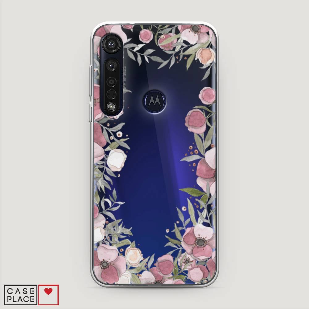 

Чехол Awog на Motorola Moto G8 Plus "Розовая цветочная рамка", Разноцветный, 241450-8