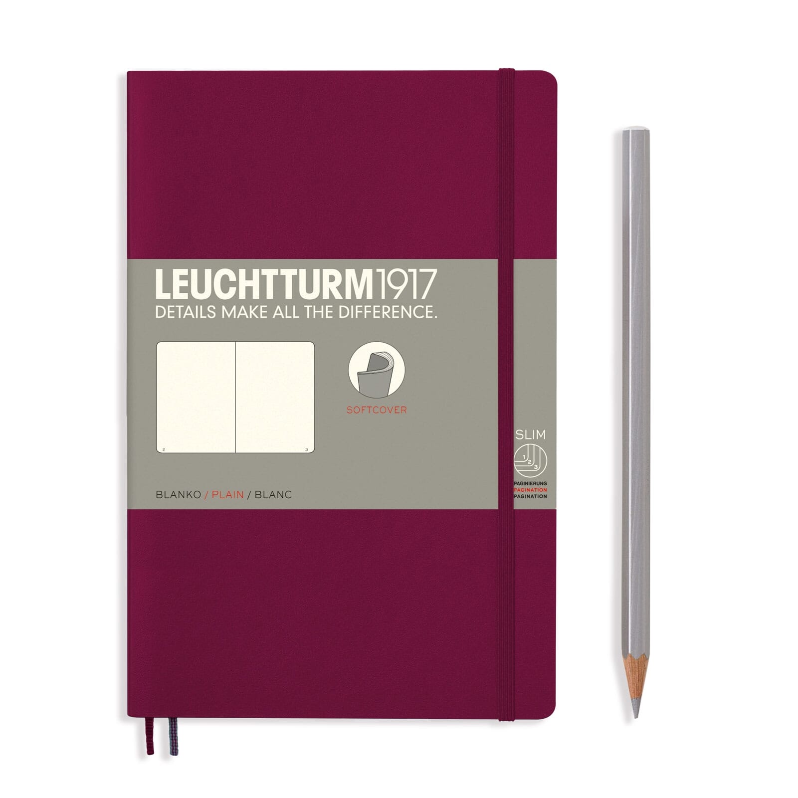 

Блокнот Leuchtturm Paperback В6+ (нелинованный) 61 лист винный мягкая обложка, Softcover Paperback