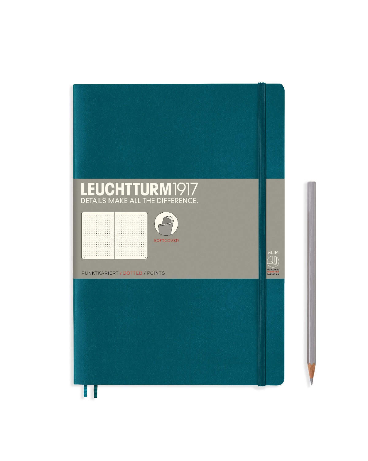

Блокнот Leuchtturm Composition В5 (в точку) 61 лист тихоокеанский зеленый мягкая обложка, Softcover Composition