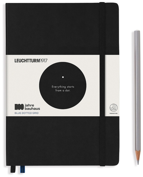 Блокнот Leuchtturm1917 Bauhaus Edition А5 в точку 125 листов черный твердая обложка