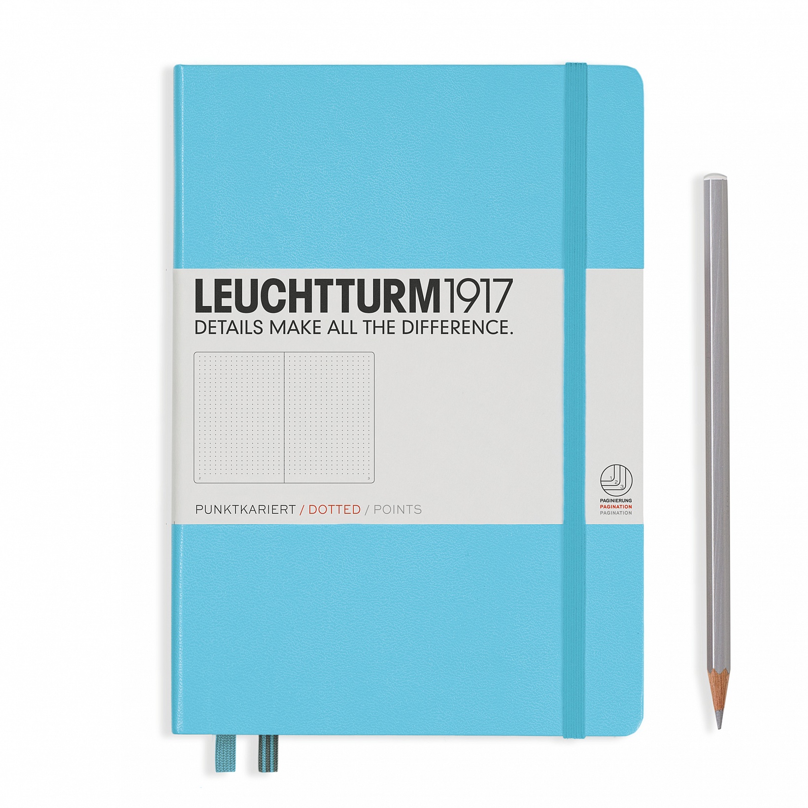 

Блокнот Leuchtturm A5 (в точку) 125 листов холодный синий твердая обложка, Hardcover Medium