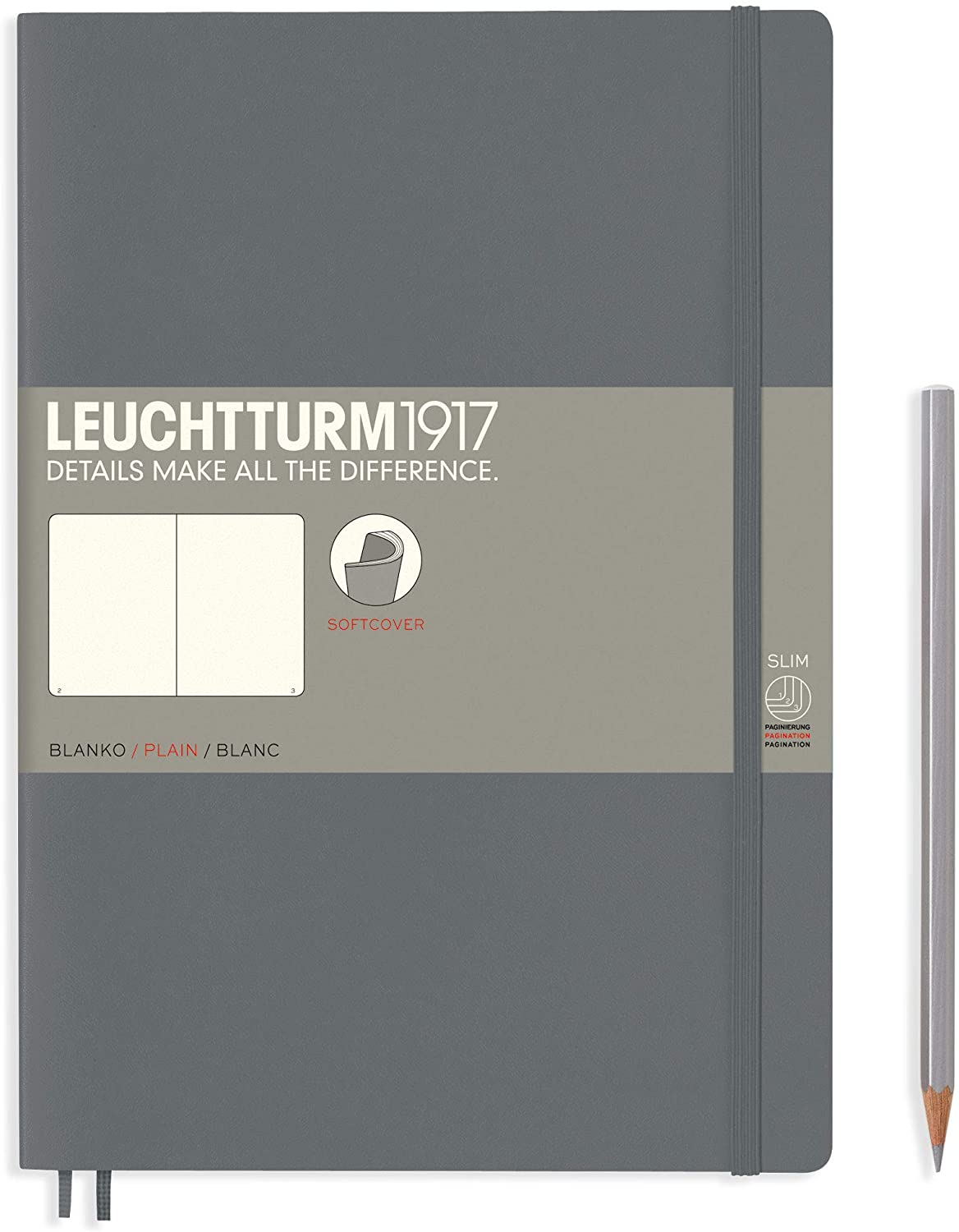 

Блокнот Leuchtturm Composition В5 (нелинованный) 61 лист антрацитовый мягкая обложка, Softcover Composition