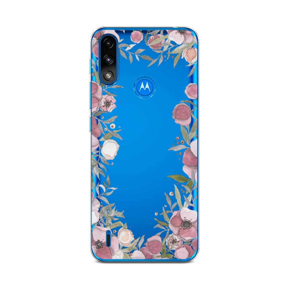 

Чехол Awog на Lenovo K13/Motorola Moto E7 Power "Розовая цветочная рамка", Разноцветный, 242450-8