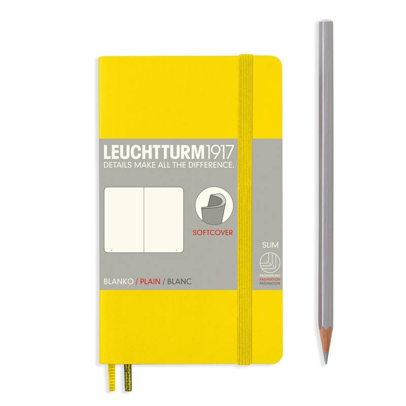 

Блокнот Leuchtturm Pocket A6 (нелинованный) 61 лист лимонный мягкая обложка, Softcover Pocket