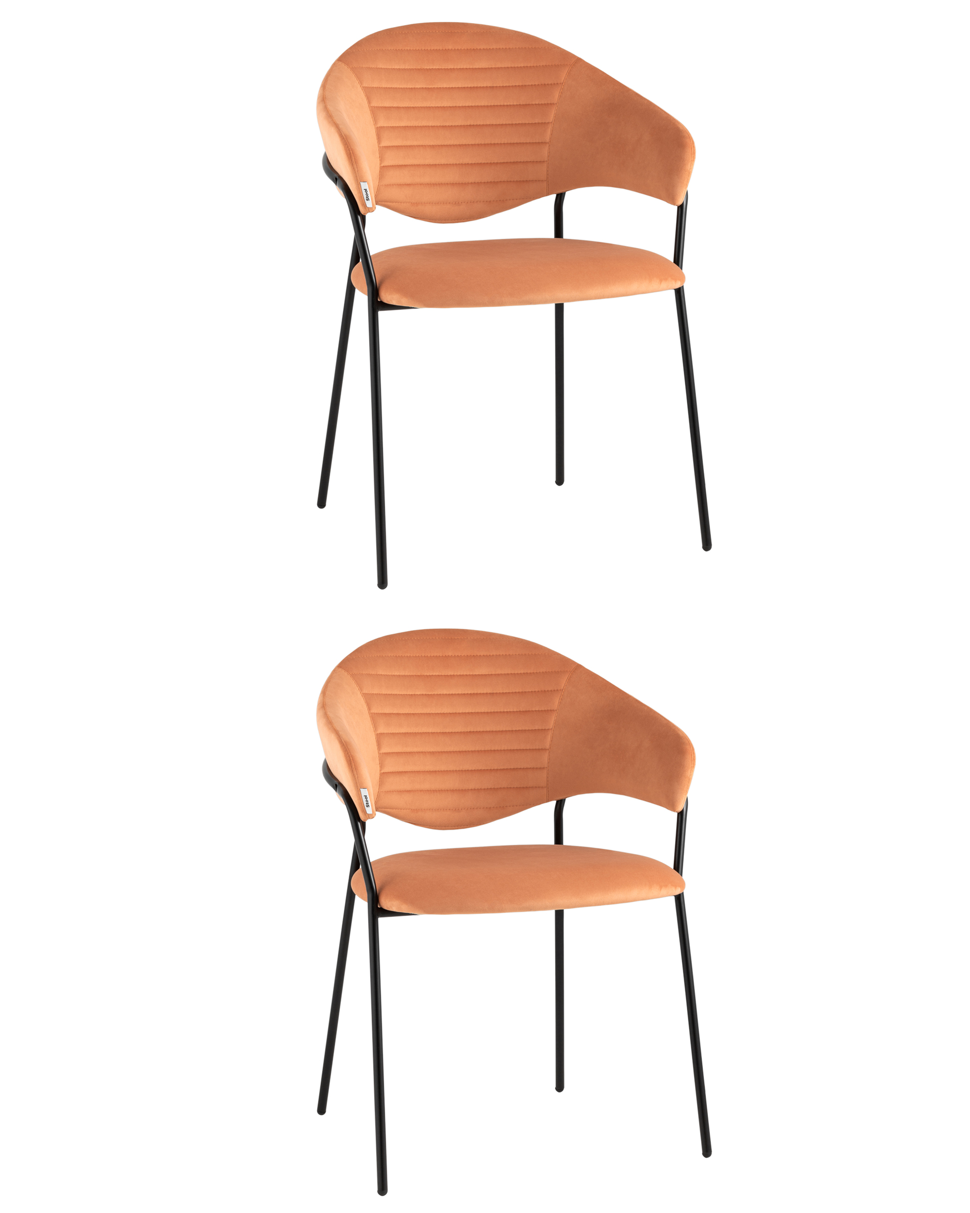 фото Стул алексис велюр оранжевый (комплект 2 шт) stool group