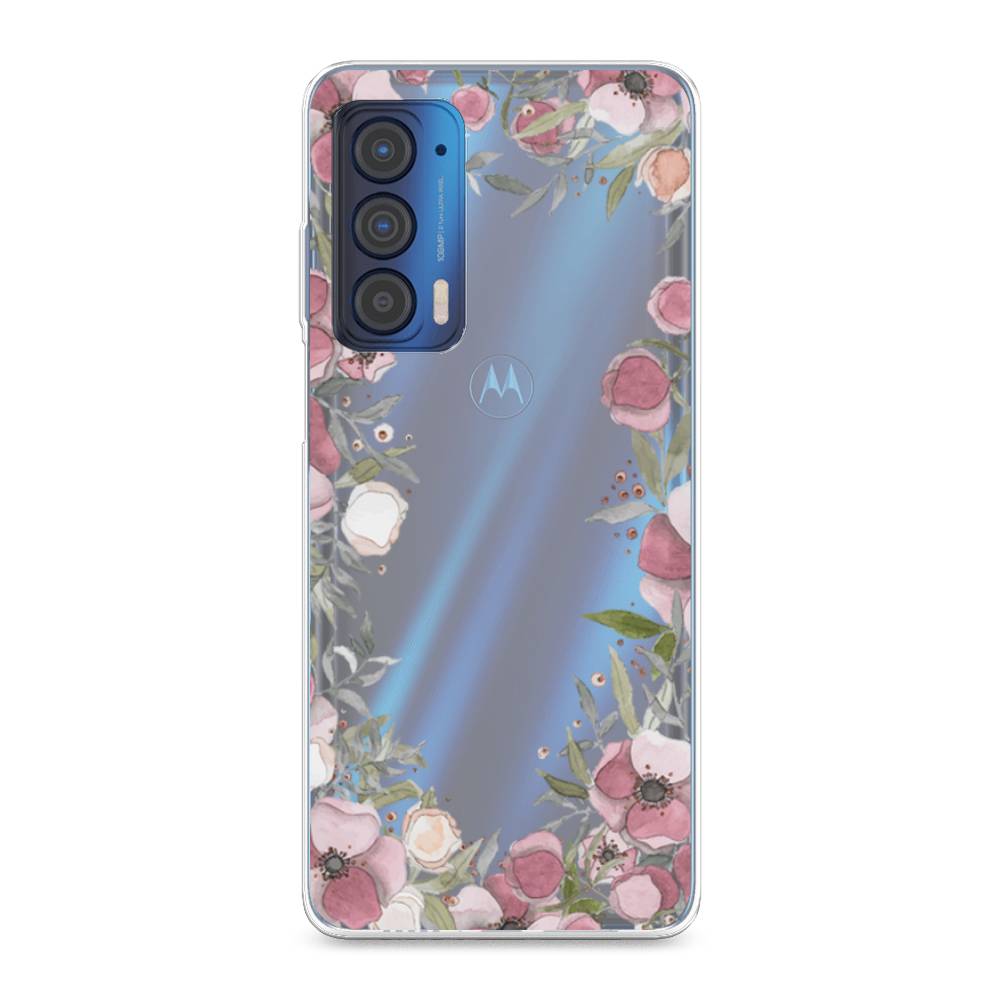 

Чехол Awog на Motorola Edge (2021) "Розовая цветочная рамка", Разноцветный, 242950-8