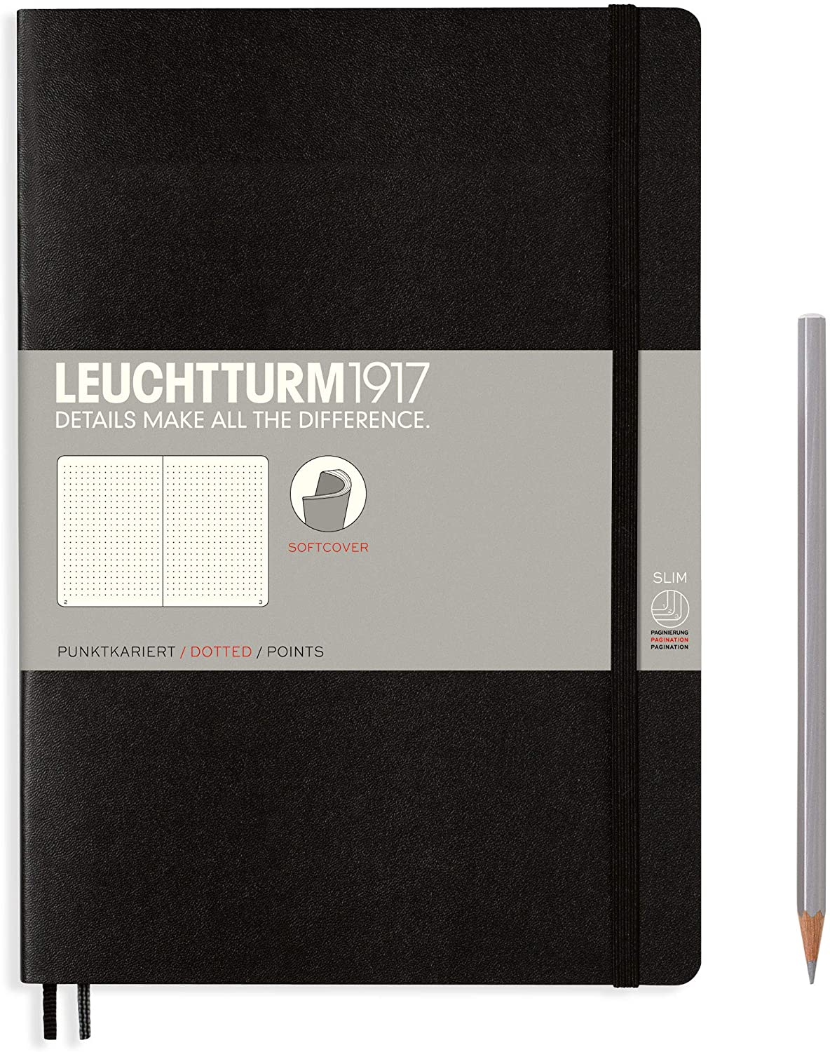 Блокнот Leuchtturm Composition В5 в точку 61 лист черный мягкая обложка