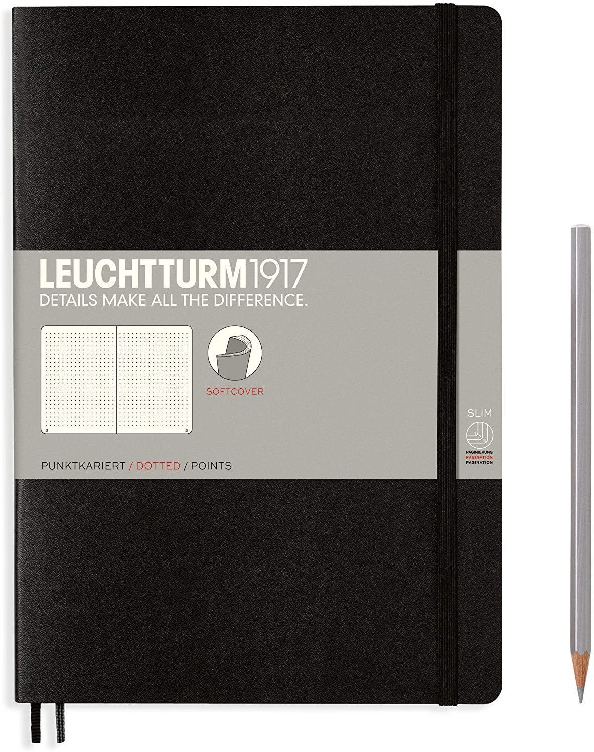 Блокнот Leuchtturm1917 Composition В5 в точку 61 лист черный мягкая обложка