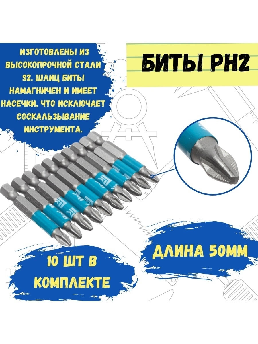 Биты профессиональные, сталь S2, 1/4