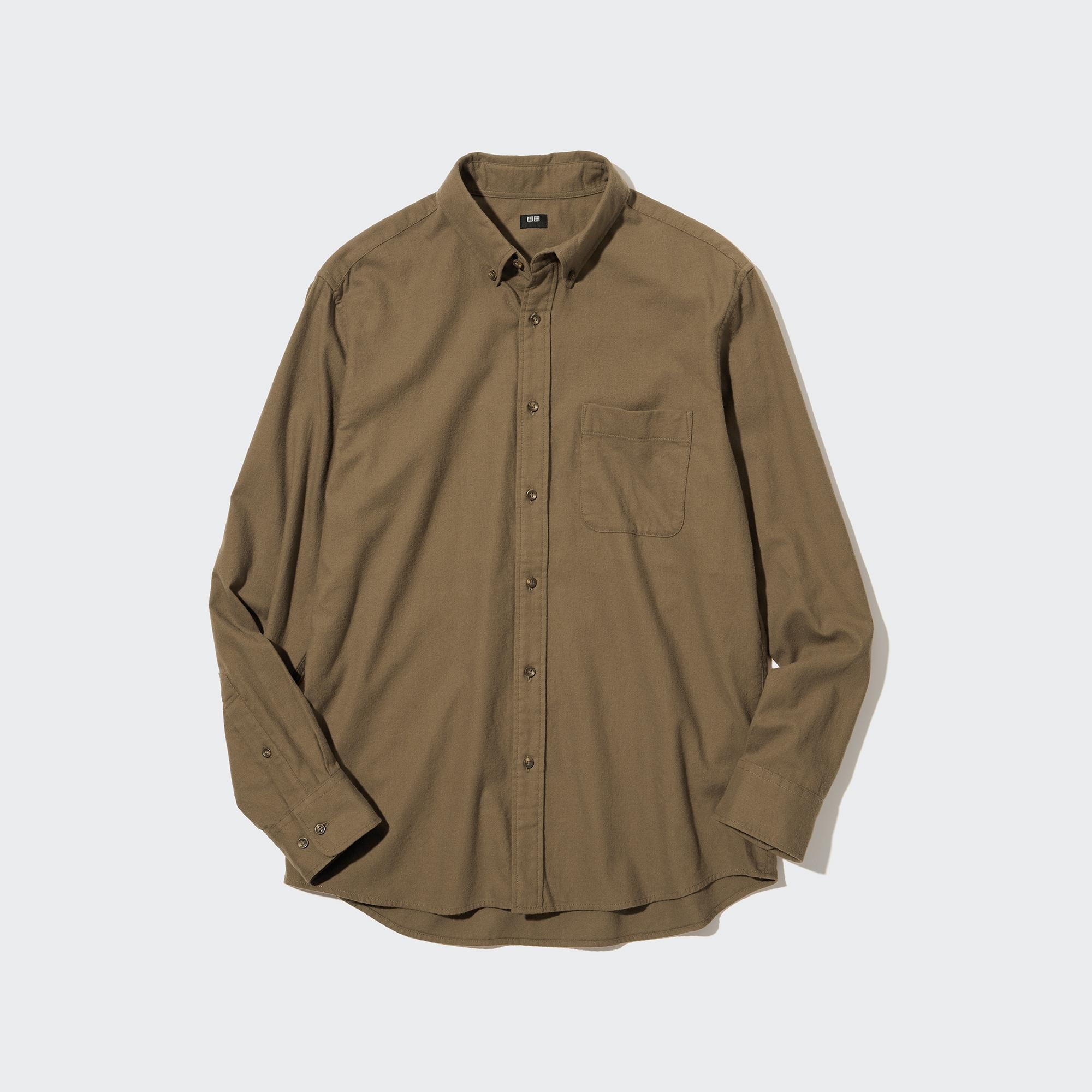 Рубашка мужская UNIQLO 450267COL35 коричневая S (доставка из-за рубежа)